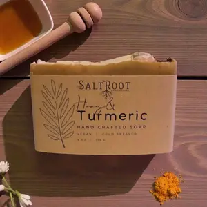 Manuka Honey, Turmeric, & kojic Acid handcrafted Vegan cold proccessed soap bar | 4oz