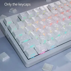 Cherry Profile PBT Keycaps Set - Carbon Fiber Texture, Black Side-Engraved with White Lettering, MX Switch Compatible for Gaming & Office, Rgb Backlight Keycap (Keycaps Only)