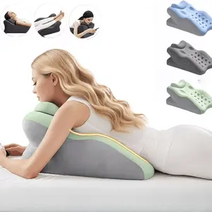 Ergonomic Multi Purpose Memory Foam Pillow, Breathable Support Cushion for Side and Back Sleeping, Neck Relaxation Pillow with Removable Washable Cover for Sleep and Back Support