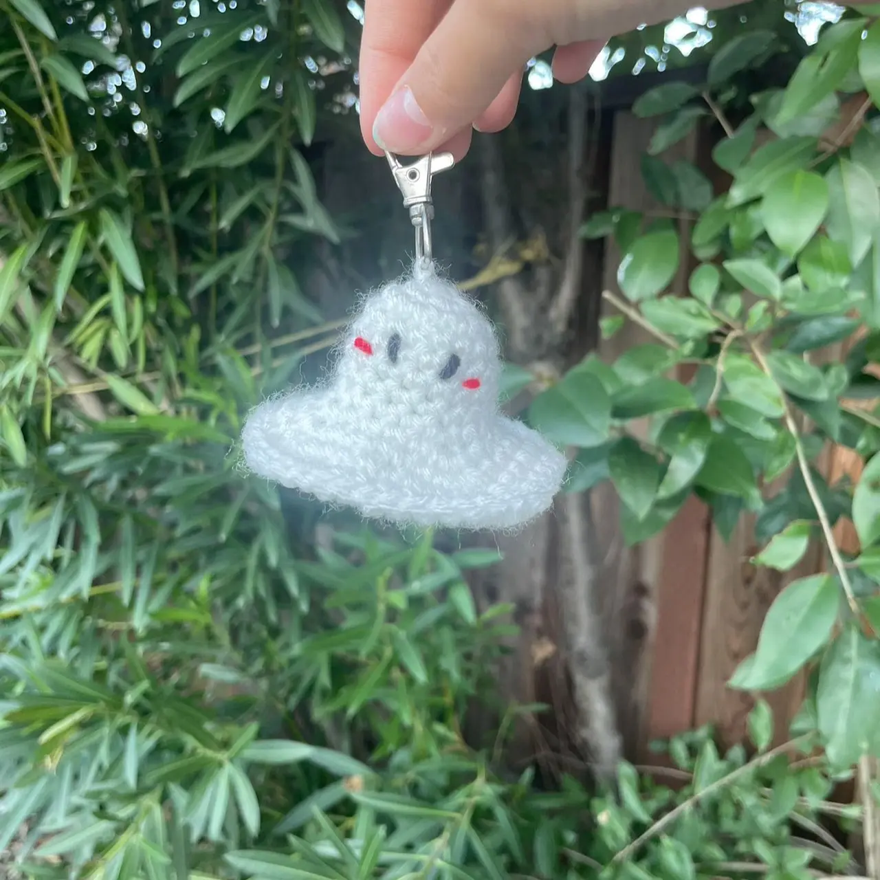 Crochet-Ghost keychain