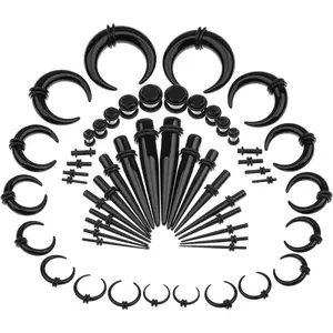 Ear Stretching Kit 54 Pieces 14Gauges-00Gauges Earrings Piercing Kit