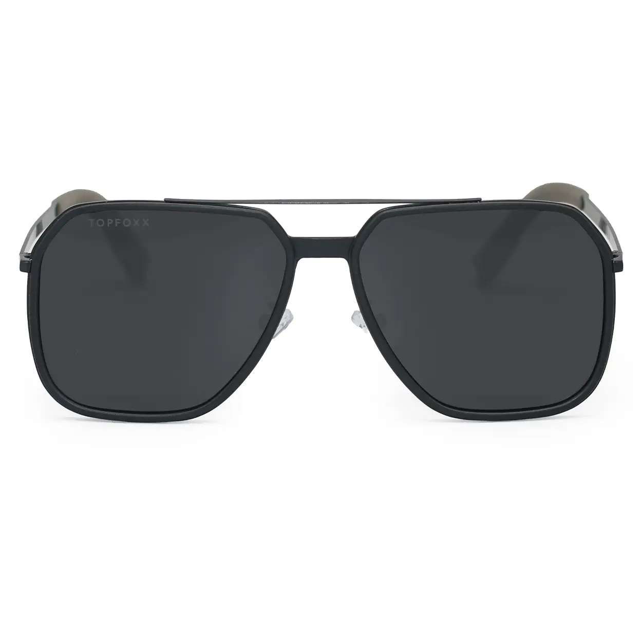 Nova - Black - Squared Aviators Sunglasses - Certified Shatter-Resistant Lenses - UV400 - For Women & Men