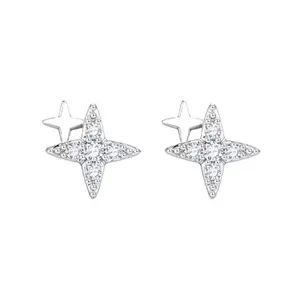Small CZ Star Stud Earrings for Men Women Streetwear Hip Hop Unisex Earrings