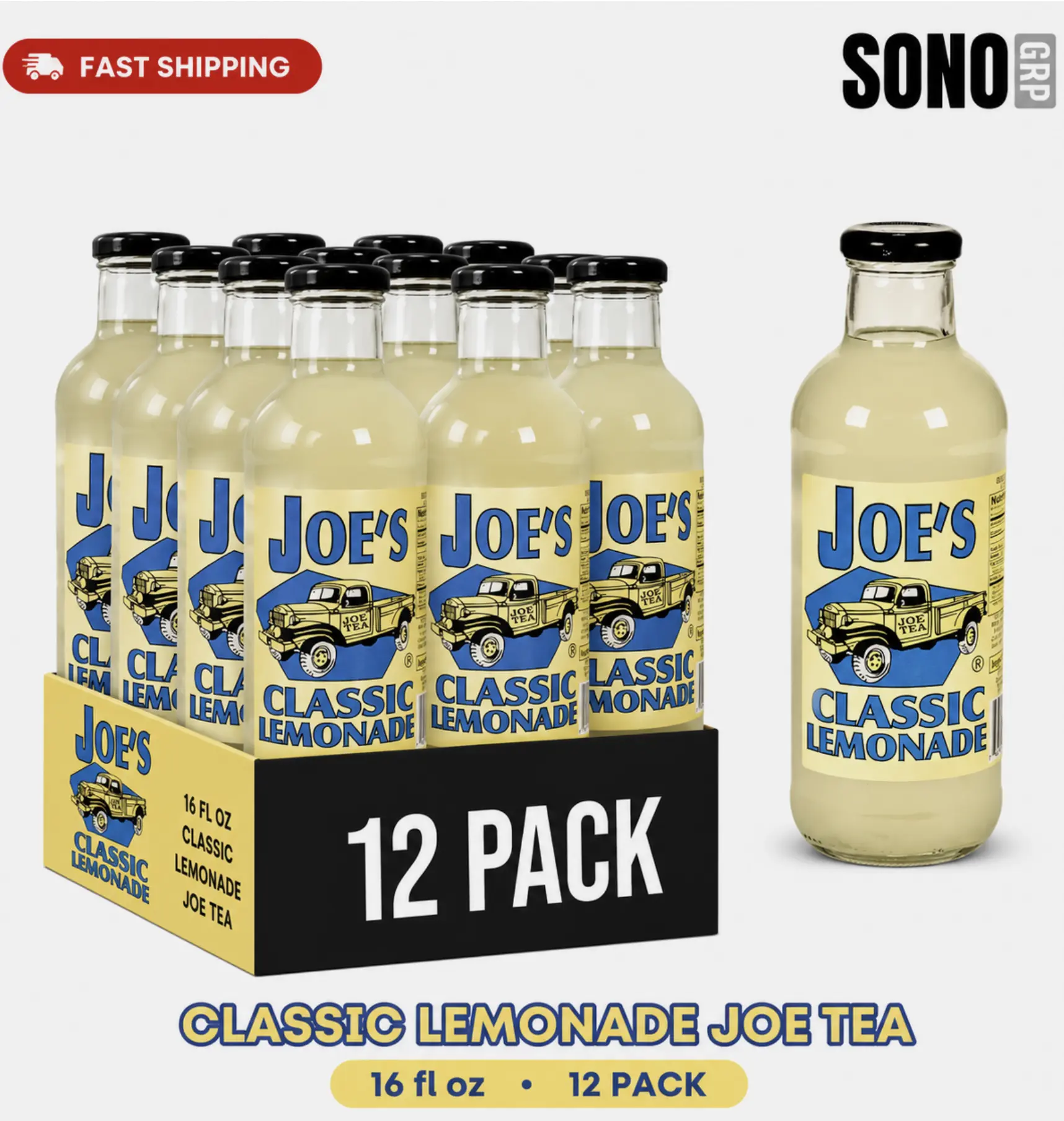 JOE TEA 20OZ/ 12 PACK GLASS (Classic Lemonade)