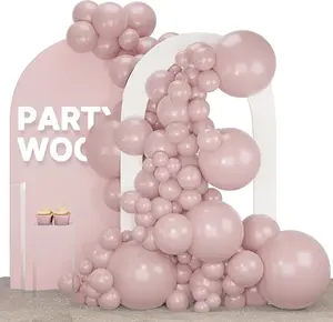 PartyWoo Dusty Pink Balloons 140pcs Different Sizes of 18 12 10 5 Inch Boho Blush Lilac Pink Latex Balloons for Birthday Baby Shower Graduation Anniversary Bachelorette Party Decorations Pink-F54