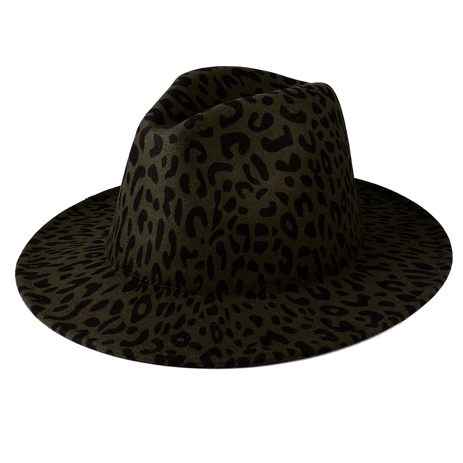 OIDEA Unisex Funky Colorful Leopard Print Fedora Style Hat - Cotton Blend Lightweight Country Western Animal Accessory, 5.12" Crown Wide Brim, Adjustable 56-58 cm Size for Fall Winter Casual Wear, Animals