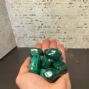 Tumbled malachite stones