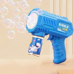 Automatic Bubble Machine Gun Shape Toy with Lights, No Batteries Needed, Perfect Gift for Kids, Fun Indoor Play Accessory