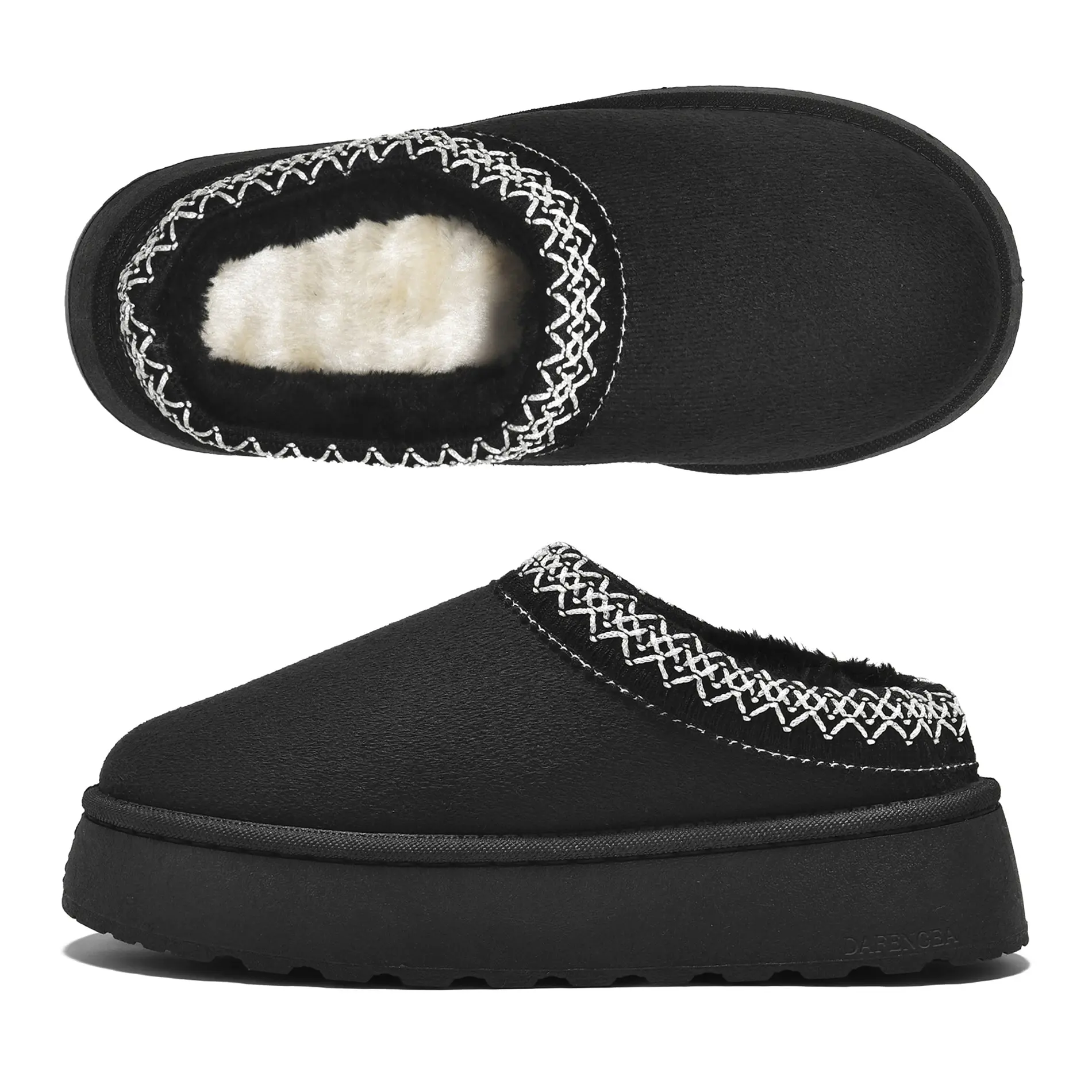 Women's Slippers Platform Mini Boots Short Ankle Boot Fleece Lined Sneakers House slippers Anti-Slip Boot For Outdoor Walking Shoes Flatform