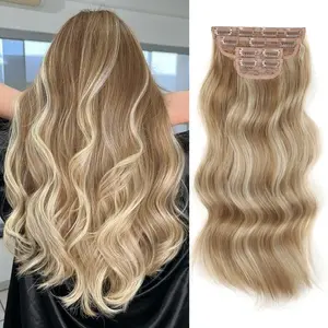 Vigorous 4PCS Clip in Hair Extensions Long Wavy Synthetic Hairpieces,Natural & Soft Hair & Blends Well Hair Extensions,Easy to Wear for Women Girls Daily Use SpringStatements