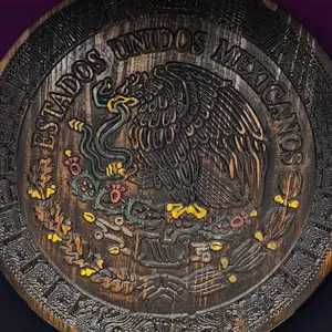 México Coat Of Arms wooden wall art