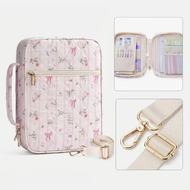 WANDF Bible Bag for Women, Beautiful Quilted Bible Cover with Shoulder Strap, Keep Your Bible Organized for Church, Prayer & Bible Study,back to school,back to school haul