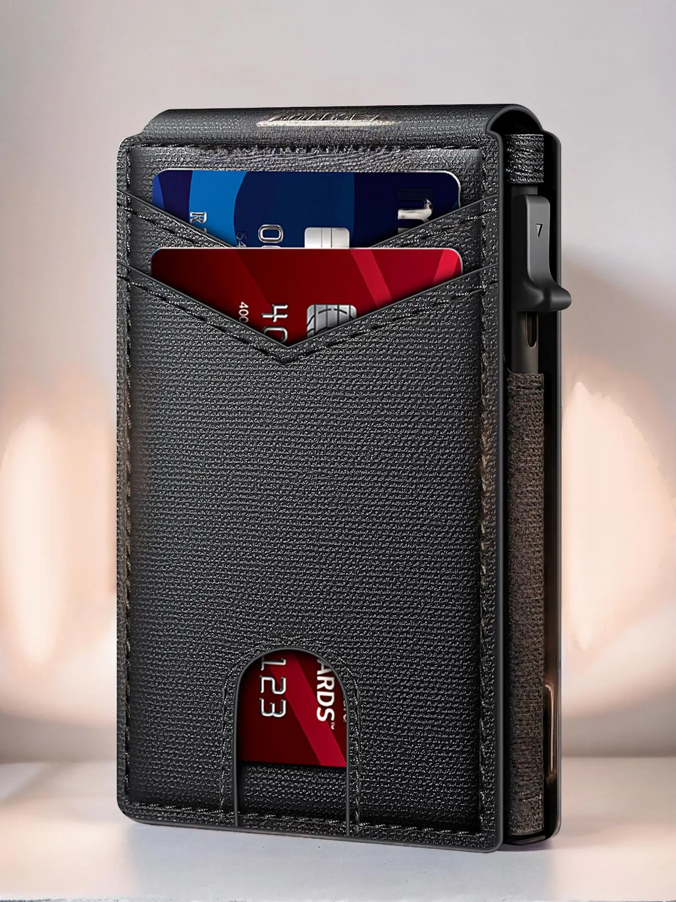 Men's Business Style Minimalist Card Holder, Plain Color Card Holder, with Rfid Blocking, Multi Card Slots Cute Mini Purses for Men for Daily