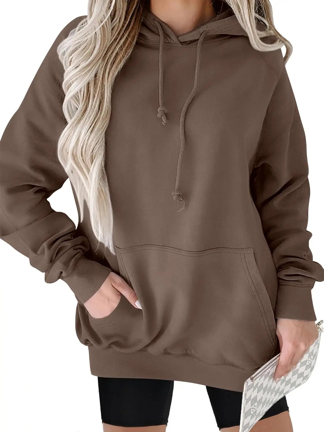 ANRABESS Women Hoodies Long Sleeve Loose Fit Fleece Hooded Sweatshirts Drawstring Pullover Top 2026 Fall Outfit with Pockets