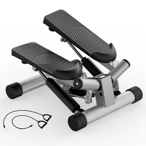 Portable Mini Stepper with Resistance Bands, Adjustable Foot Stepper for Full Body Workout and Fitness