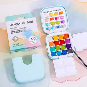 New Mini Square Box Solid Watercolor Paint Set, Watercolor Painting Supplies, Portable Travel Design Art Palette, Ideal for Christmas Cards and Holiday Illustrations