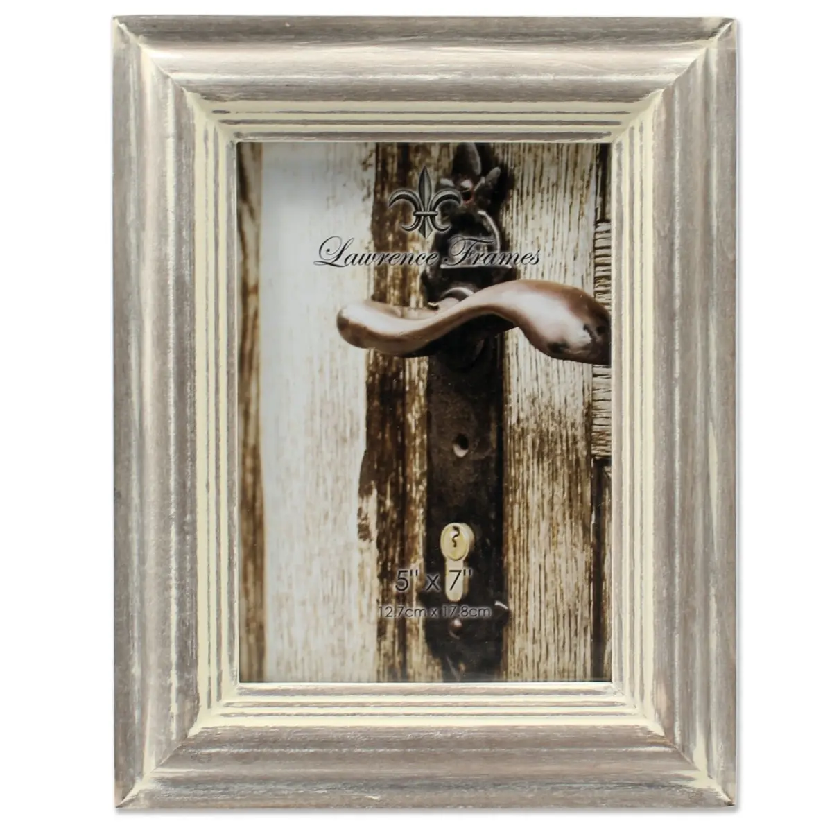 Modern Decorative 5x7 in. Washed Gray Photo Frame with Glass for Wall Display