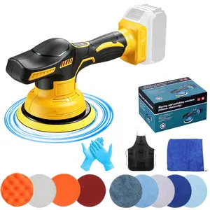 Cordless Car Buffer Polisher Kit for Dewalt 20V Battery (NO Battery),6 In Brushless Dual Action Random Polishing Machine , 8 Variable Speed 5500RPM, Orbital Polisher for Car Detailing,14Pcs Accessories