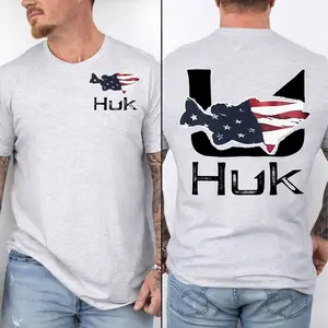 Patriotic Bass Fishing T Shirt, American Flag Fish Graphic Tee With Bold Angler Style, Casual Unisex Outdoor Shirt, Rugged Everyday Sport Apparel For Men And Women