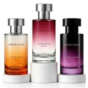 Fiss Creat Obsidian Violet Crimson Mist & Amber Glow 3-Pack Perfume Luxury Long-Lasting Eau De Parfum Trio Perfect Fragrance Gift Set for Women