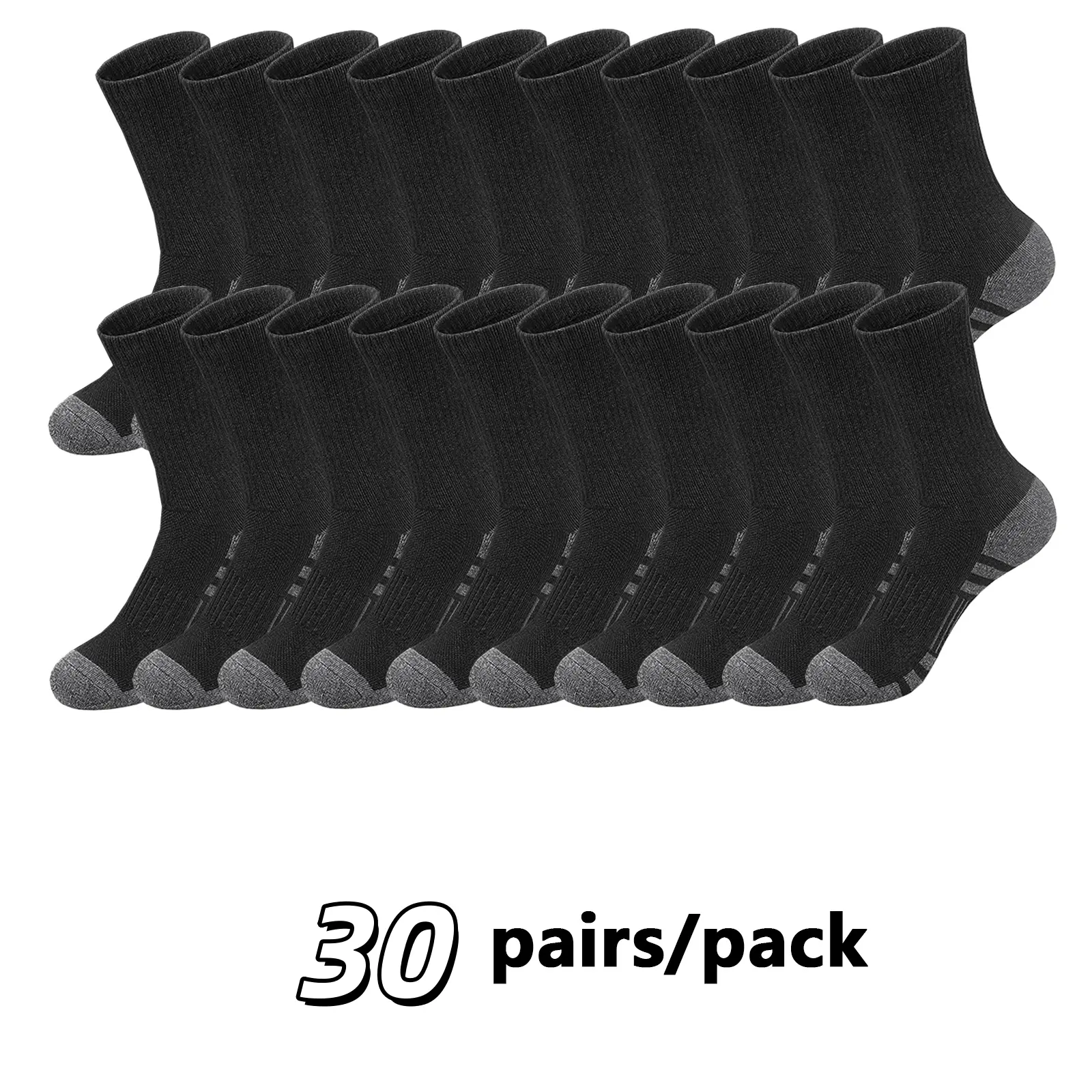 30 Pairs of Compression Socks Outdoor Fitness Socks Adult Towel Bottom Breathable Sweat Absorbing Socks Unisex Tubesocks