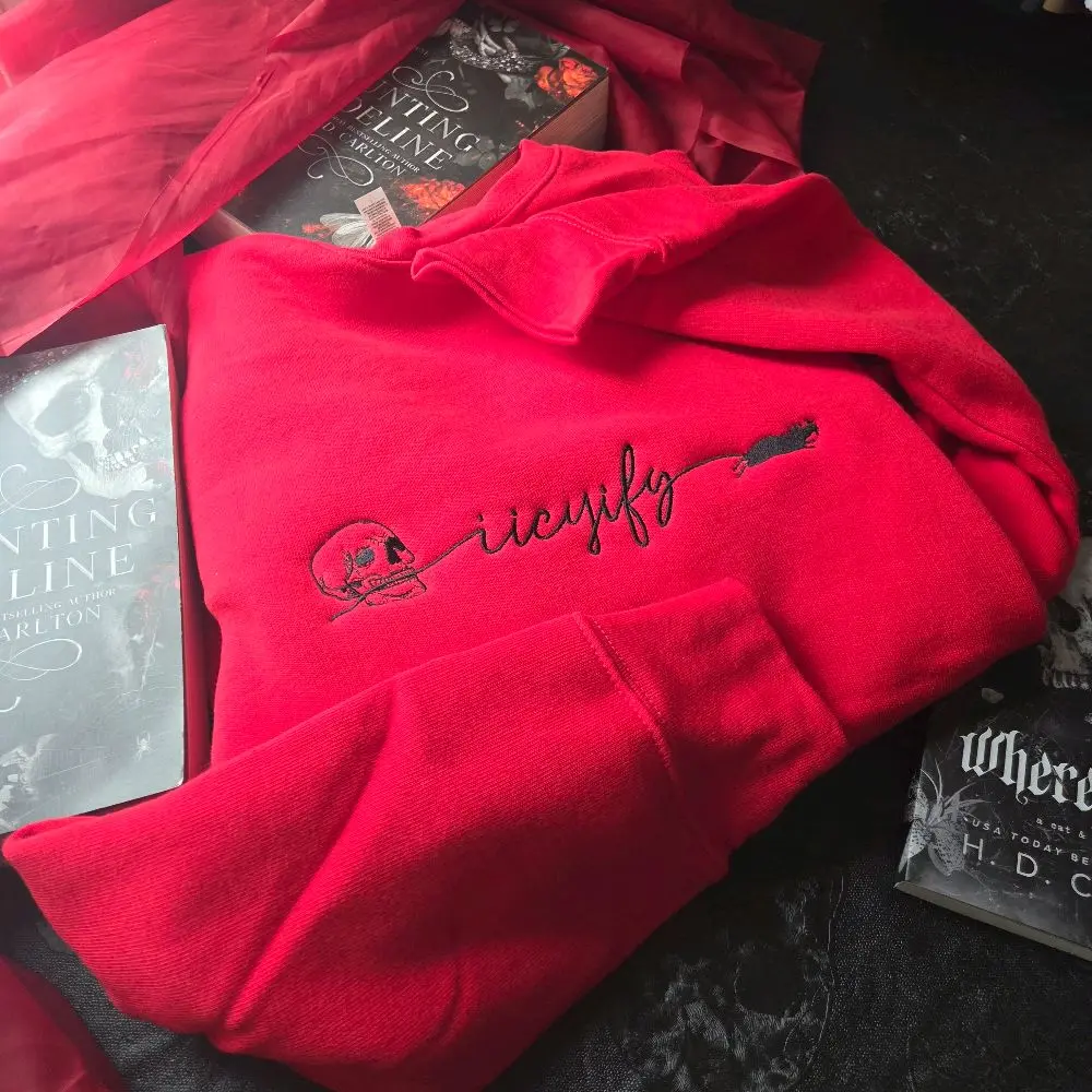 licensed HD Carlton Sweatshirt, IICYIFU, Licensed Haunting Adeline Shirt, Embroidered Sweatshirt, Bookish Crewneck, Book Gifts, Fantasy Romance Books, Embroidery, Soft, Comfortable, US made, Lightweight Everyday Pullover Hoodie Womenswear Casual Unisex