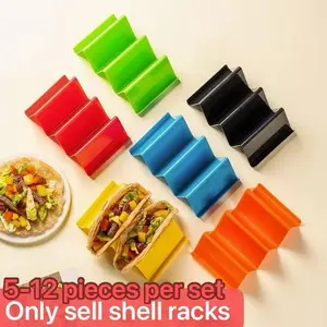 Mexican Corn Tortilla Rack Set, Plastic Holds 3 Tortillas, Hollow Carved Design, Dishwasher & Microwave Safe, 5/12 Pieces