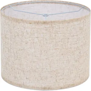 Lamp Shade for Table Lamps, Beige Line Drum lamp shade for s 13" Top x 13" Bottom x 10" High, Replacement Large Fabric Lampshade for Floor Lamps and Bedside Lamps, Easy Assembly Required