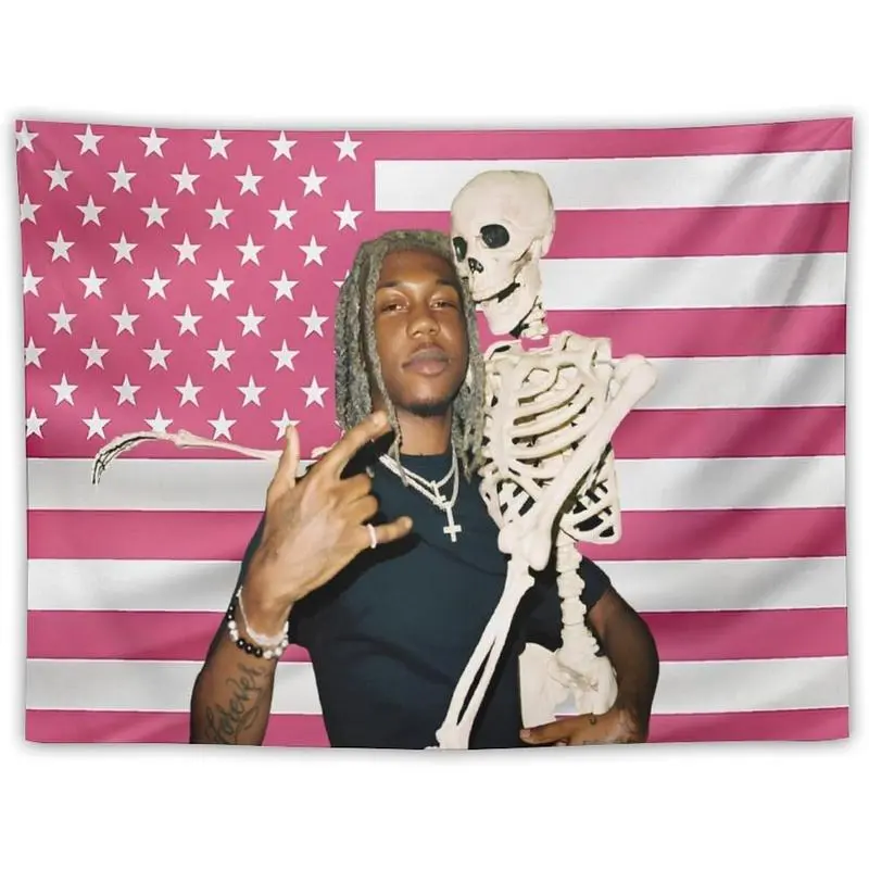 Polyester Trippy Look Music Lonely Striped Wall Tapestry - Multi-Size Hanging Wall Hangings with Grommet Holes, College Dorm-Party Home Decor Gift
