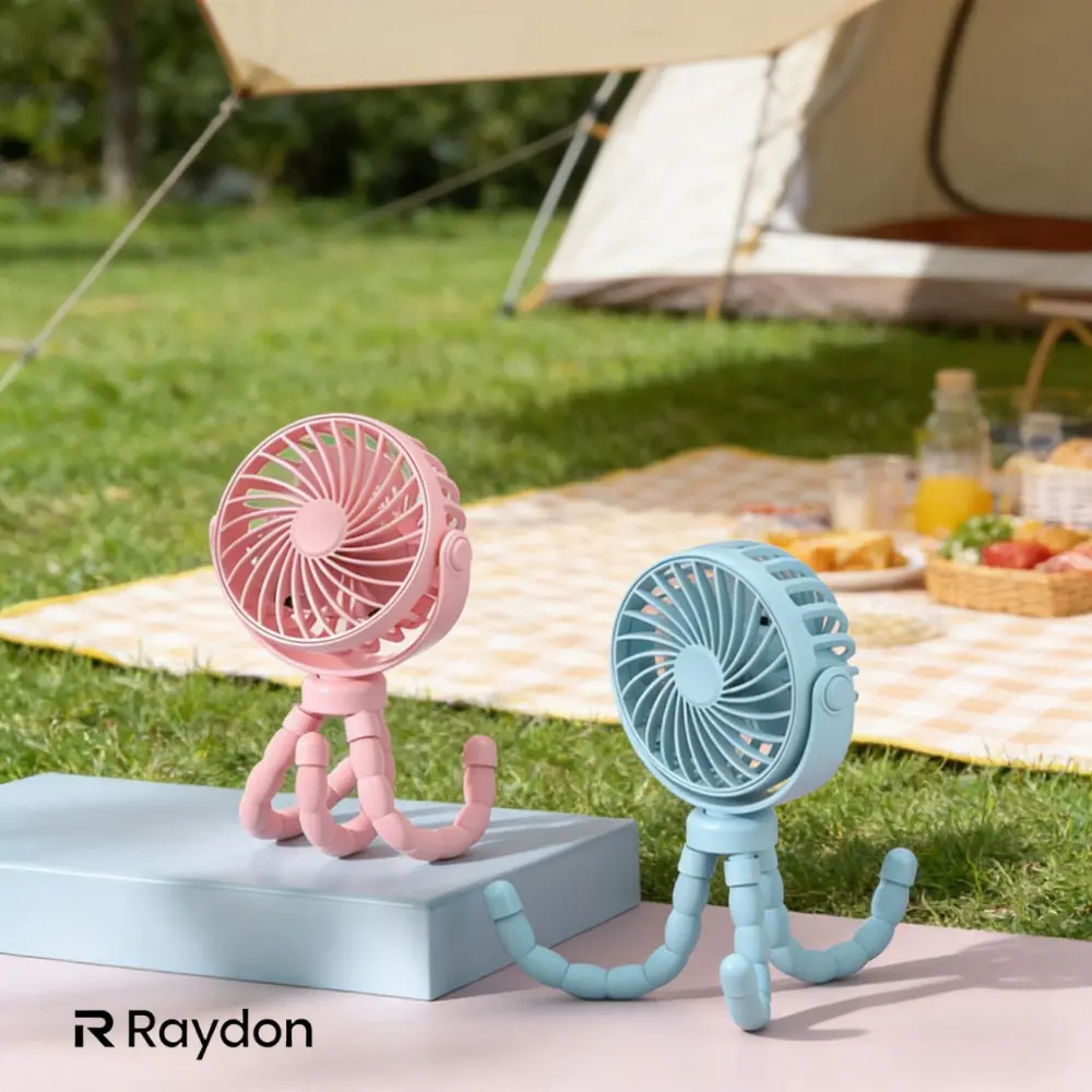 1pc Rechargeable Octopus Clip-On Personal Portable Fan - Foldable USB Fan, 3-Speed Adjustable High Air Volume, 360° Rotatable for Baby Strollers, Camping, Usb Fans