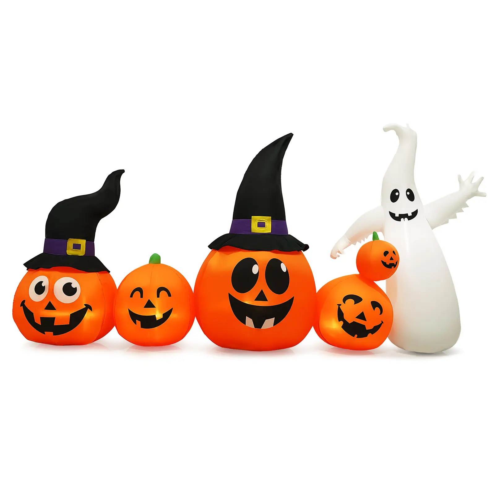 Ubesgoo 8FT Long Halloween Inflatables Pumpkins Ghost Outdoor Decorations, Blow Up Yard Decoration with Built-in LEDs Lighted for Lawn Garden Outside Indoor Decor