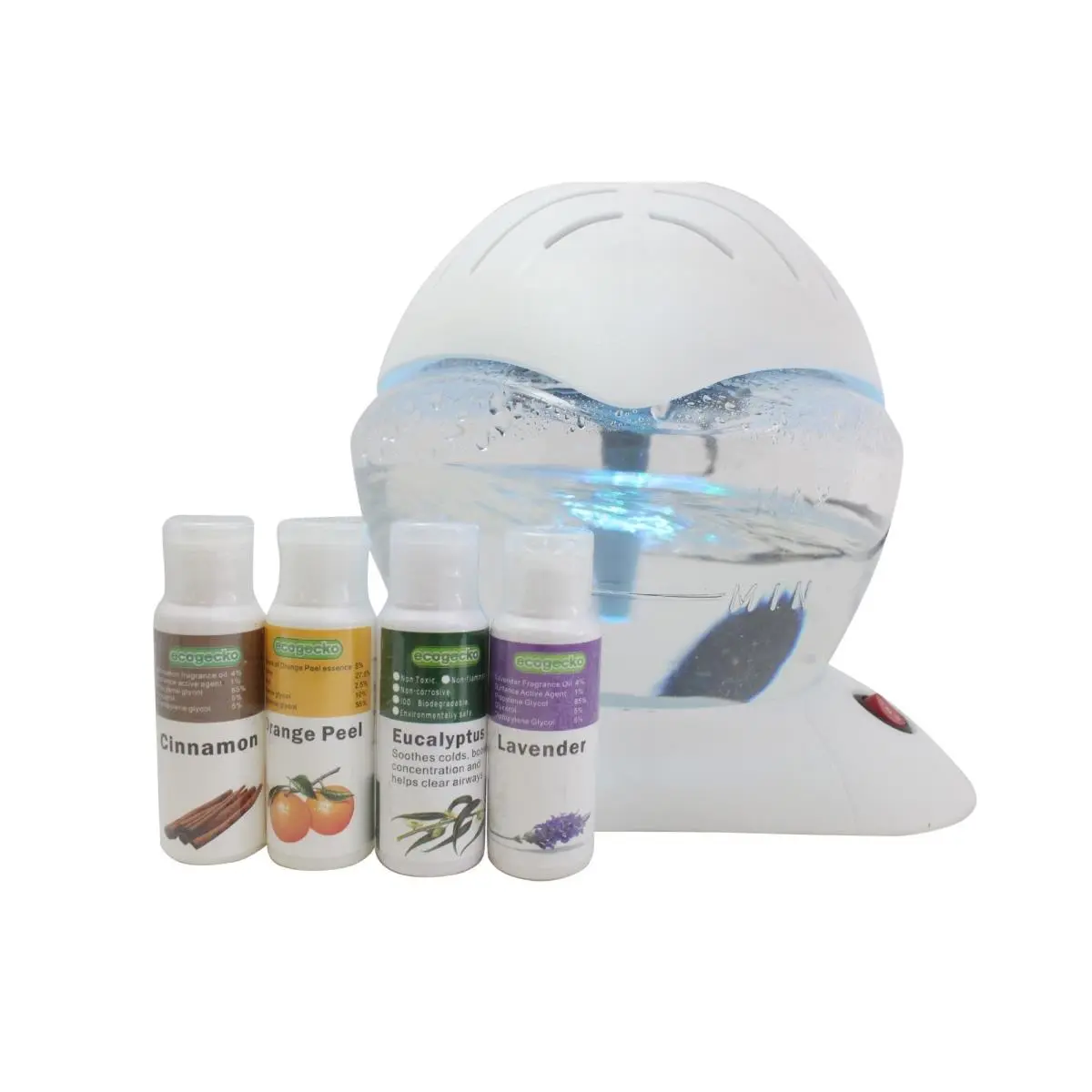212 MAIN 30ml Scented Wheel Air Purifier Humidifier - White, 12 LED Lights, 7-Color Adjustable Sleep Aid, Round Base, 8" Height, 8.75" Diameter, 600 sq ft Coverage, Compatible with Orange Cinnamon Lavender Eucalyptus Scents