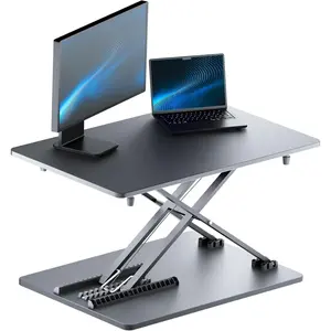 Standing Desk Converter, 25.16" * 15.75" Height Adjustable Laptop Stand for Desk, Sit Stand Monitor Stand, No Assembly Required for Home and Office Use (Black)
