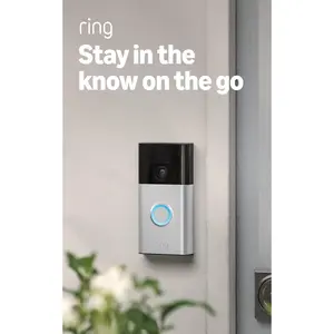 Ring Battery Doorbell, Home or business security with Head-to-Toe video, Live View with Two-Way Talk, and Motion Detection & Alerts, Satin Nickel