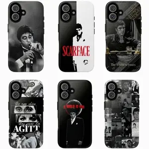 Scarface Black & White Smoking Phone Case Compatible with iPhone 17, X, 11, 12, 13, 14, 15, 16 Series & Galaxy Series