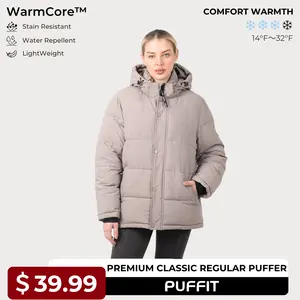 【Last Sale】PUFFIT WarmCore Premium Detachable-Hood Puffer Jacket | Classic Lightweight Winter Coat, Windproof, Water-Repellent, Adjustable Drawstring Design