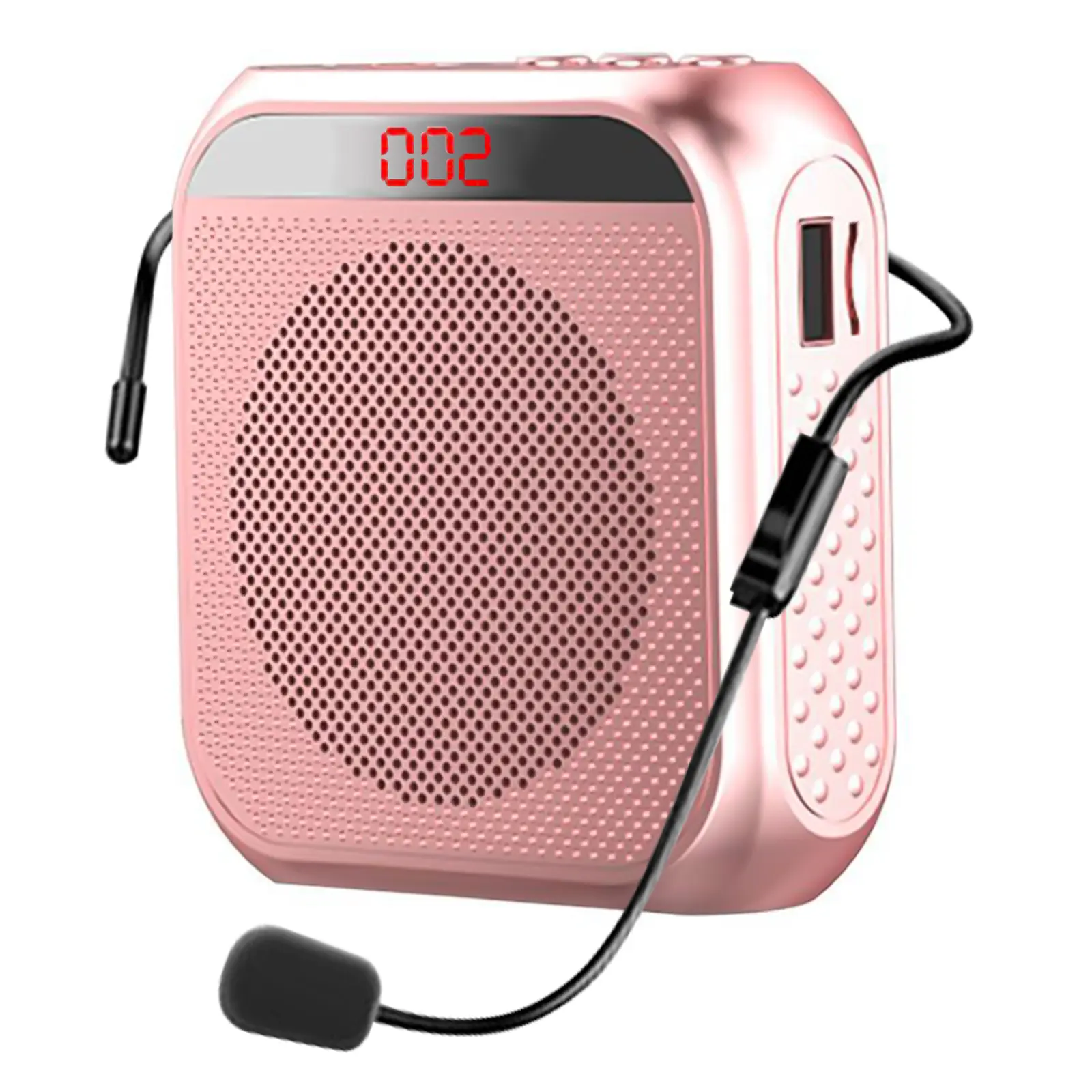 Portable Voice Amplifier Public Address System with Microphone - ABS Plastic Portable Speaker, 2200mAh Rechargeable Compact Memory Card-Enabled Audio Device, 20H Playtime, Outdoor Use for 200-300 People, Multiple Connections, Teacher Party Gift, Charging,