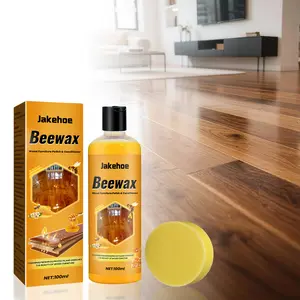 2 in 1 Household Floor Cleaner 100ml Beeswax Natural Gentle Formula Dust Remover High Shine Glossy Finish for Wood Furniture Cabinet Table Floor Door Surfaces Protection