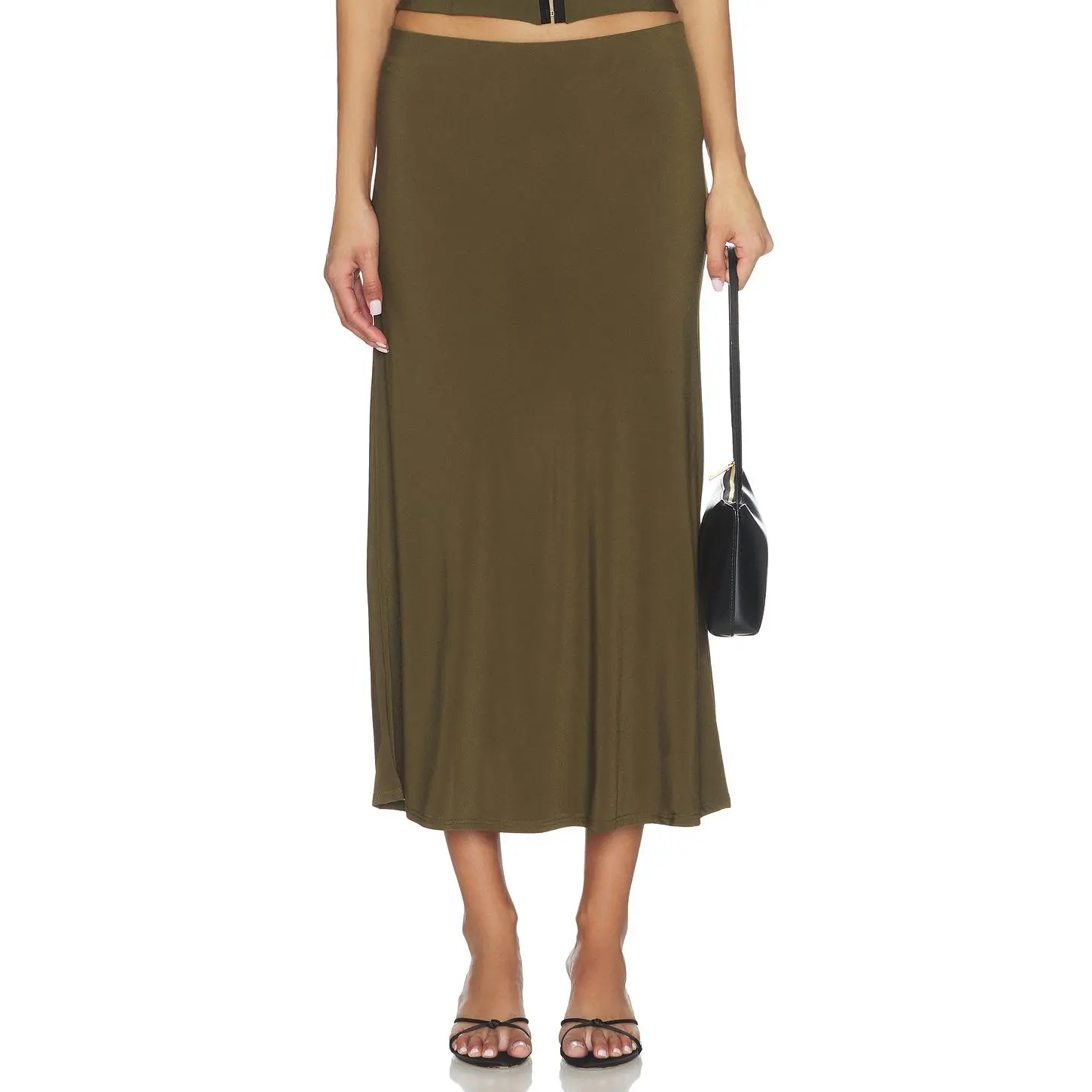 Bella Venice x REVOLVE Jessie Slip Skirt in Olive