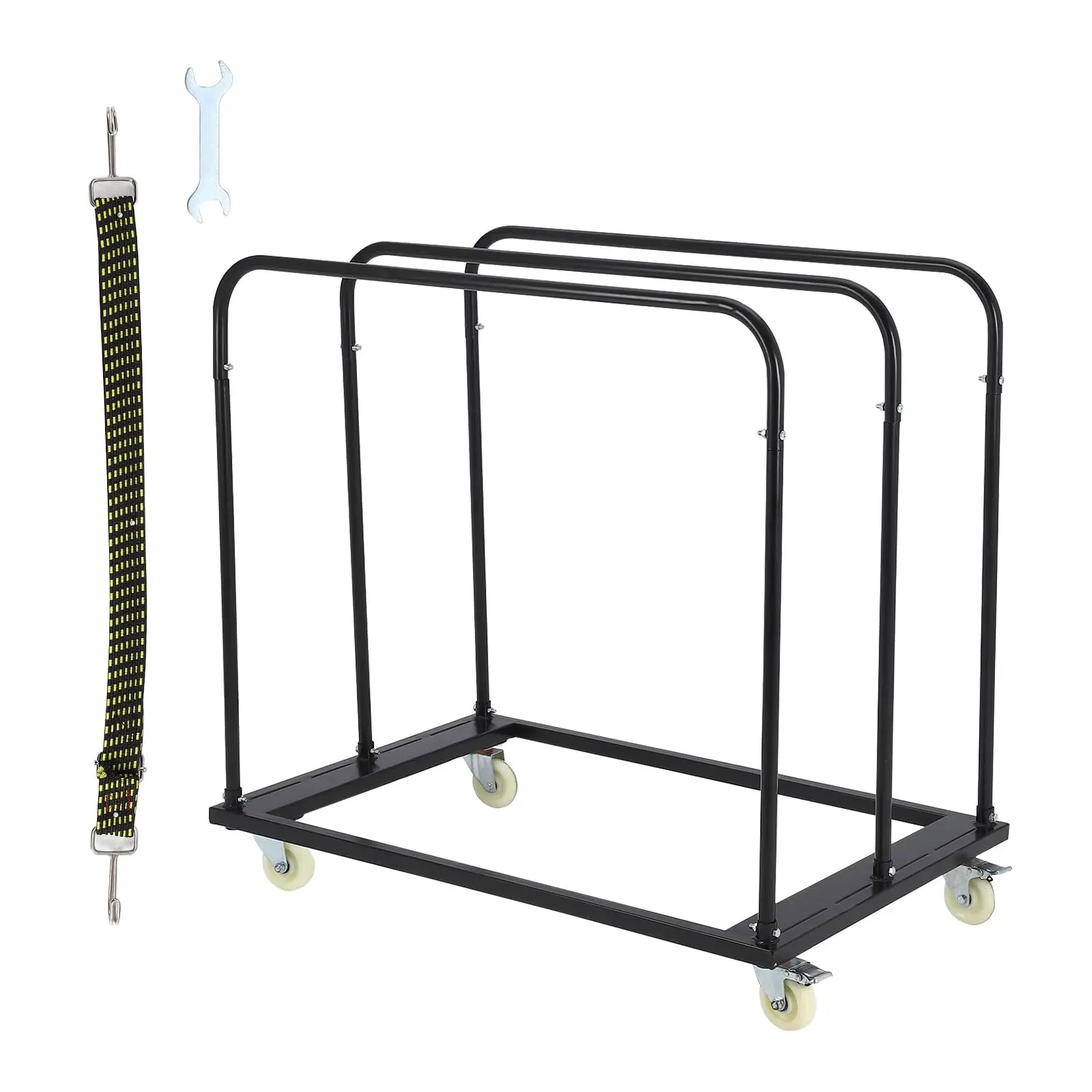 【GARVEE】Heavy Duty Folding Table Cart Dolly with 4 Wheels, 1800 LBS Capacity, Holds up to 10 Tables, Ideal for Party Events, Hotels, Factories, and Warehouses, Durable Black Finish