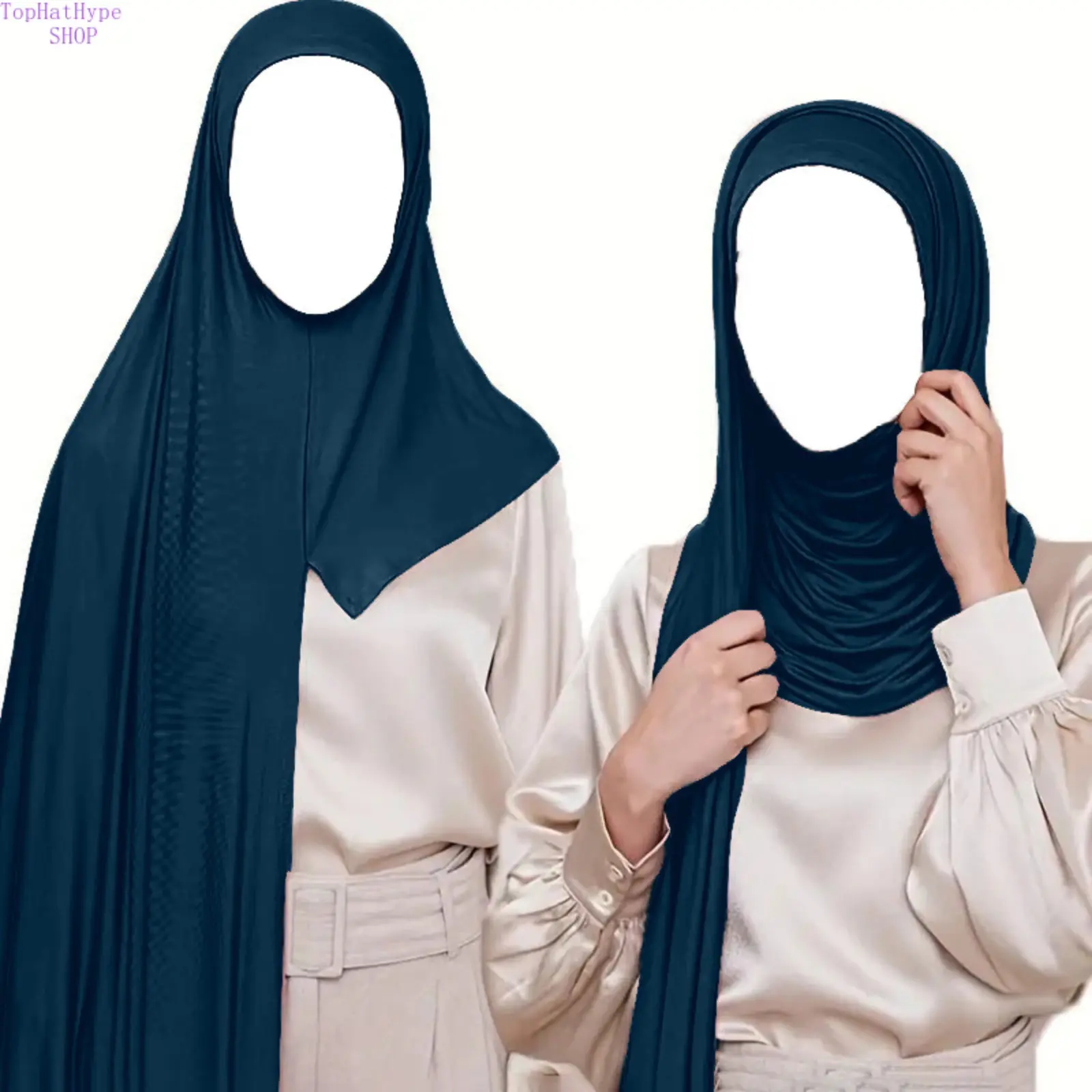 Women's Mercerized Cotton Pullover Scarf - Long Headscarf Integrated Neck Wrap Shawl, Breathable, Sweat-Wicking, Sandproof for Outdoor Travel, No. 8 [Rainbow] All-Season Fashion Accessory