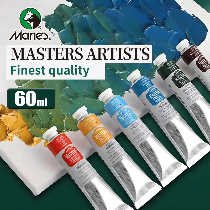 Maries 60ML Large Capacity Oil Paint Multi-Color Aluminum Tube, Professional Artist Paints for Beginners and Artists, High Color Powder Content