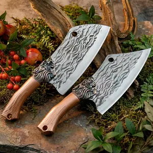 Kitchenware 2-Piece Meat Cleaver Set, Forged High-Carbon Steel Blades, Ergonomic ABS Handles, Sharp Cooking Knives for Home Cutting Tasks, Knives Kitchen Set