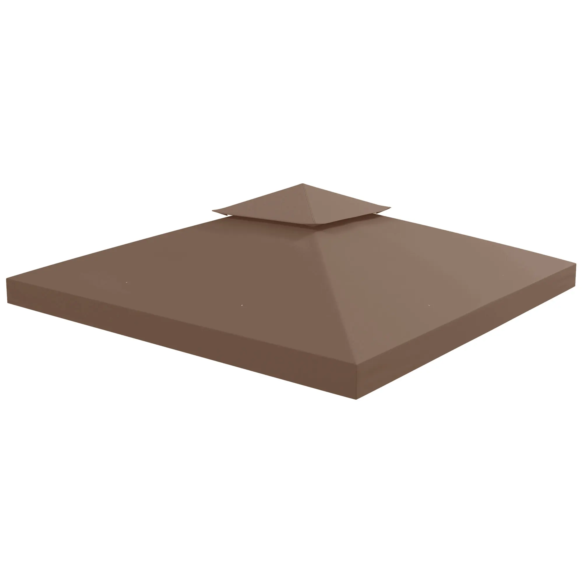 Outsunny 9.8' x 9.8' Gazebo Replacement Canopy, 2-Tier Top UV Cover for 9.84' x 9.84' Outdoor Gazebo, Coffee (TOP ONLY)