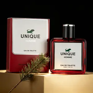 “UNIQUE HOMME Cologne - Bold Woody Scent, Rich Red Bottle for Men”