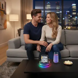 Trendy Independent Station Intelligent Cocktail Coaster Adjustable Color Cup Mat