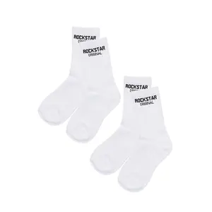 Rockstar Dist White Basic Socks 2 Pack