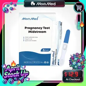 MomMed Home Pregnancy Test, Pregnancy Test Sticks, HCG Midstream Tests, HCG Test Strips Detection Over 99% Accuracy, Home Pregnancy Test Strips in 6 Individually Packed, Accurate & Rapid Detection HCG Testing Kit