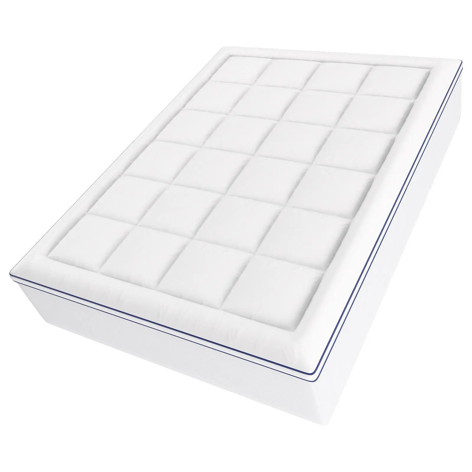 VEVOR Mattress Topper, Queen Size, 4 in Thick Memory Foam with Fiber Fill, Detachable & Washable, Ergonomic Pressure Relief, Cooling & Breathable Mattress Toppers for Hot Sleepers, Cooling Mattress Topper#BacktoSchool