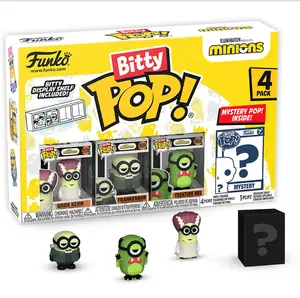 Funko Minions Frankenbob Bitty Pop! Mini-Figure 4-Pack with Mystery Pop! Inside & Display Shelf Included for Collectors